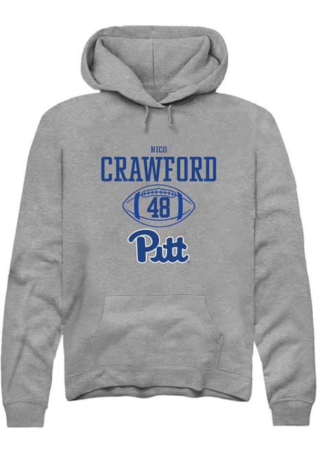 Nico Crawford Rally Mens Graphite Pitt Panthers NIL Sport Icon Hooded Sweatshirt