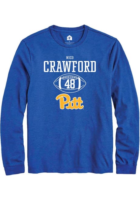 Nico Crawford Rally Mens Blue Pitt Panthers NIL Sport Icon Tee