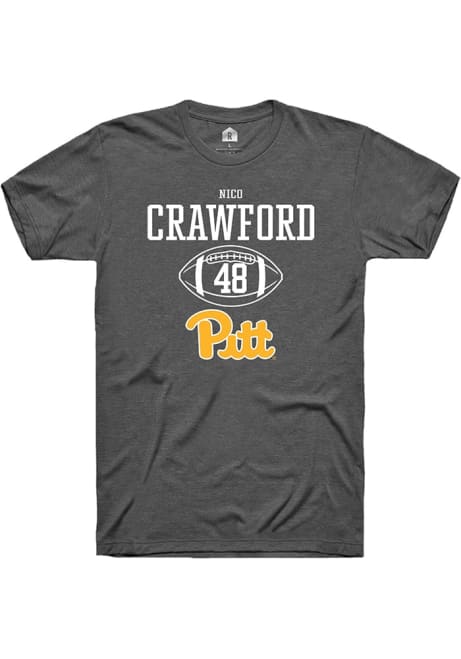 Nico Crawford Dark Grey Pitt Panthers NIL Sport Icon Short Sleeve T Shirt