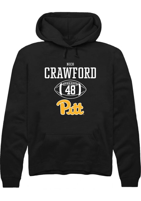 Nico Crawford Rally Mens Black Pitt Panthers NIL Sport Icon Hooded Sweatshirt