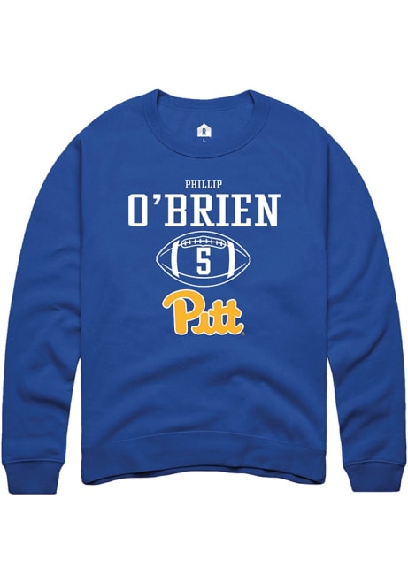 Phillip O'Brien Rally Mens Blue Pitt Panthers NIL Sport Icon Crew Sweatshirt