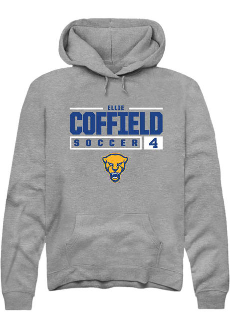 Ellie Coffield Rally Mens Graphite Pitt Panthers NIL Stacked Box Hooded Sweatshirt