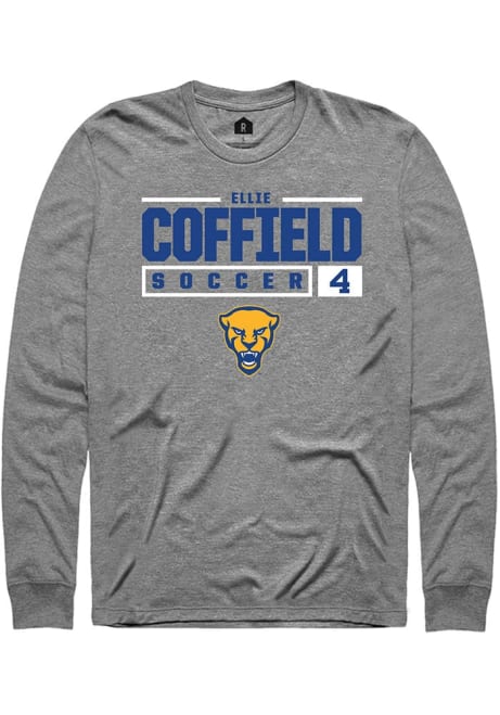 Ellie Coffield Rally Mens Graphite Pitt Panthers NIL Stacked Box Tee