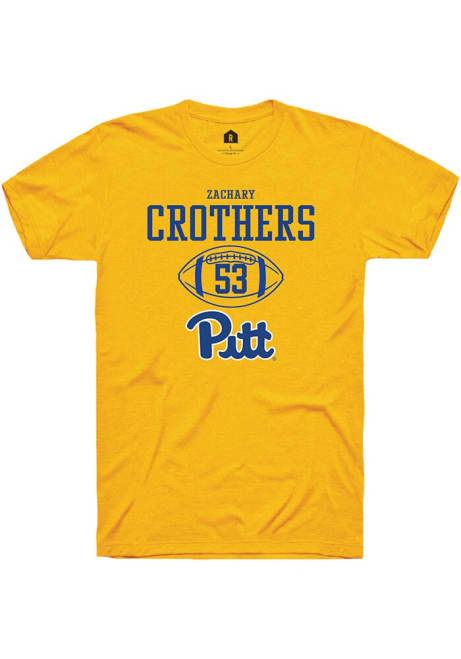 Zachary Crothers Gold Pitt Panthers NIL Sport Icon Short Sleeve T Shirt