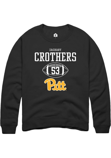 Zachary Crothers Rally Mens Black Pitt Panthers NIL Sport Icon Crew Sweatshirt