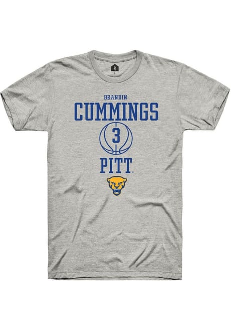 Brandin Cummings Ash Pitt Panthers NIL Sport Icon Short Sleeve T Shirt