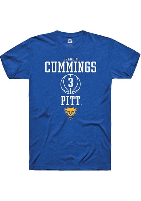 Brandin Cummings Blue Pitt Panthers NIL Sport Icon Short Sleeve T Shirt