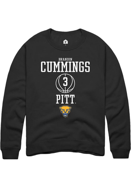 Brandin Cummings Rally Mens Black Pitt Panthers NIL Sport Icon Crew Sweatshirt