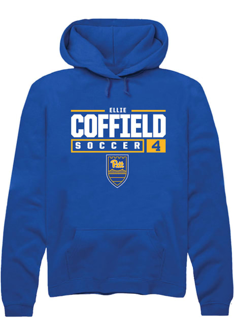 Ellie Coffield Rally Mens Blue Pitt Panthers NIL Stacked Box Hooded Sweatshirt