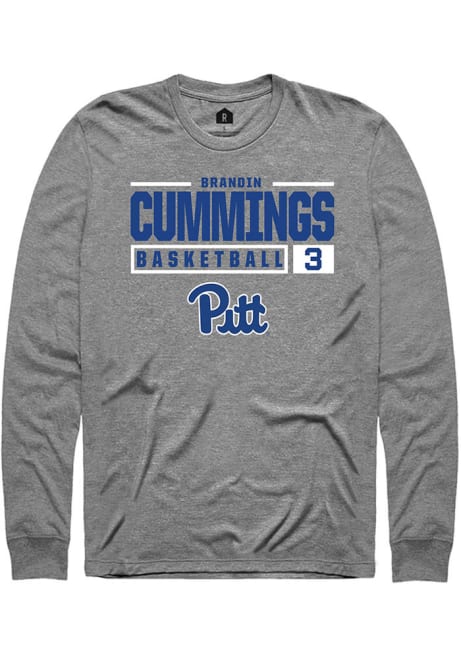 Brandin Cummings Rally Mens Graphite Pitt Panthers NIL Stacked Box Tee