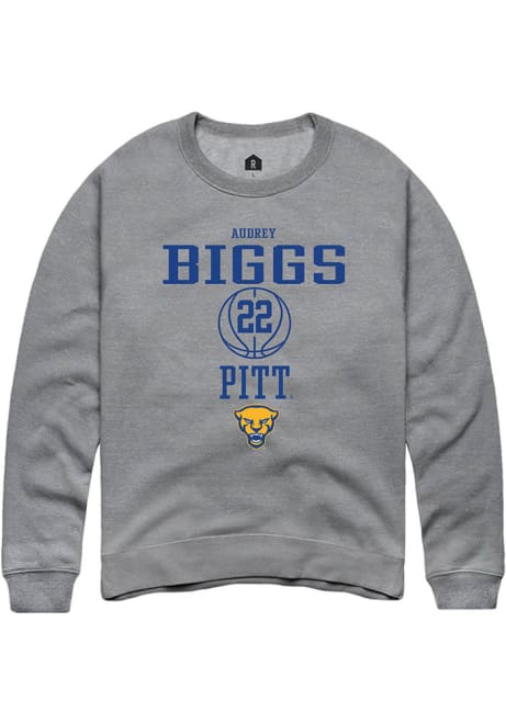 Audrey Biggs Rally Mens Graphite Pitt Panthers NIL Sport Icon Crew Sweatshirt