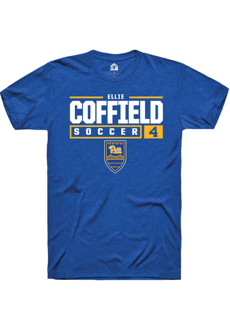 Ellie Coffield Blue Pitt Panthers NIL Stacked Box Short Sleeve T Shirt