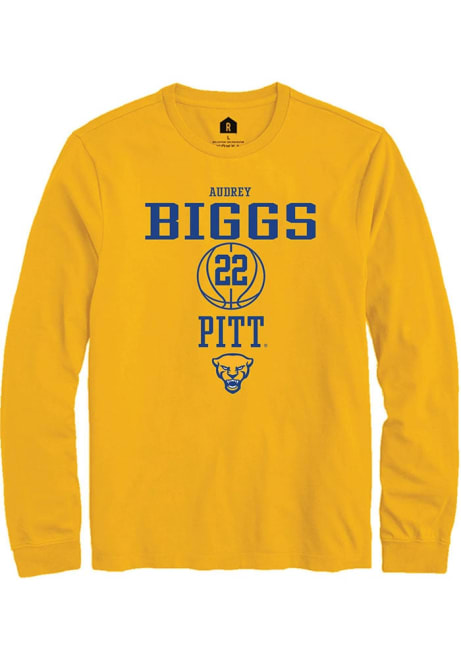 Audrey Biggs Rally Mens Gold Pitt Panthers NIL Sport Icon Tee