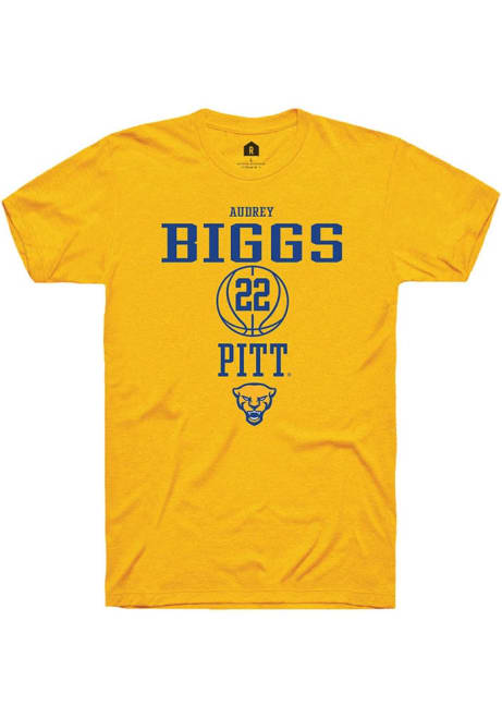 Audrey Biggs Gold Pitt Panthers NIL Sport Icon Short Sleeve T Shirt