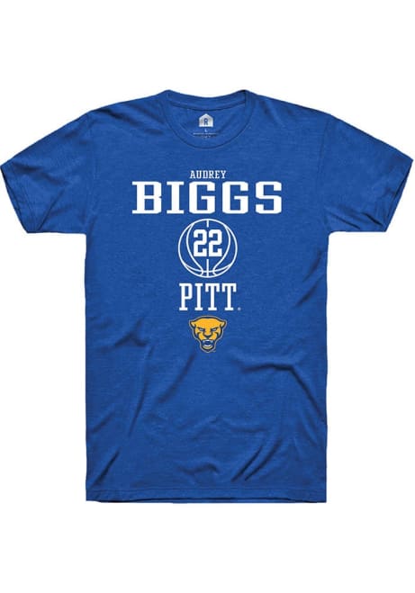 Audrey Biggs Blue Pitt Panthers NIL Sport Icon Short Sleeve T Shirt