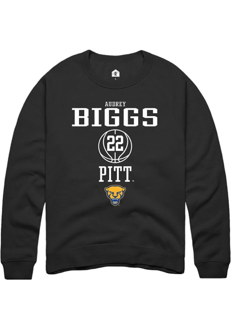 Audrey Biggs Rally Mens Black Pitt Panthers NIL Sport Icon Crew Sweatshirt