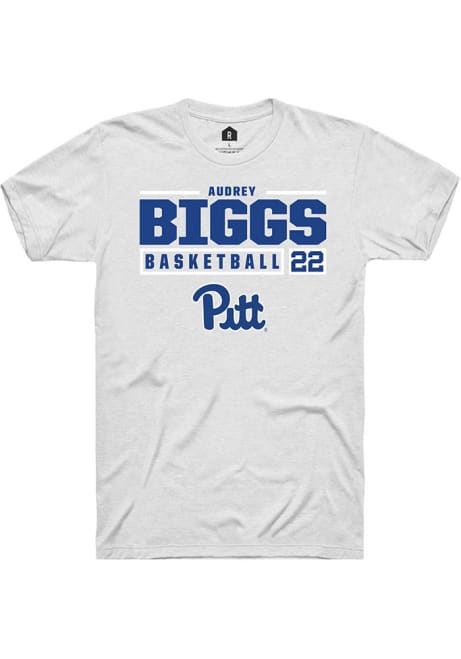 Audrey Biggs White Pitt Panthers NIL Stacked Box Short Sleeve T Shirt