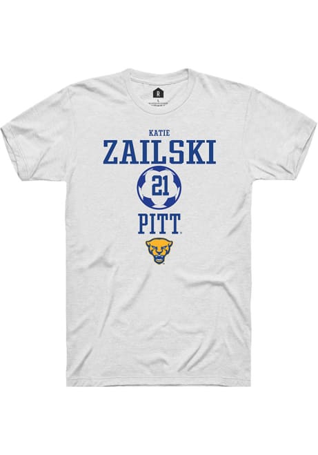 Katie Zailski White Pitt Panthers NIL Sport Icon Short Sleeve T Shirt