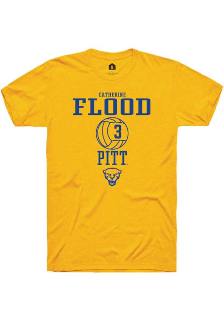 Catherine Flood Gold Pitt Panthers NIL Sport Icon Short Sleeve T Shirt