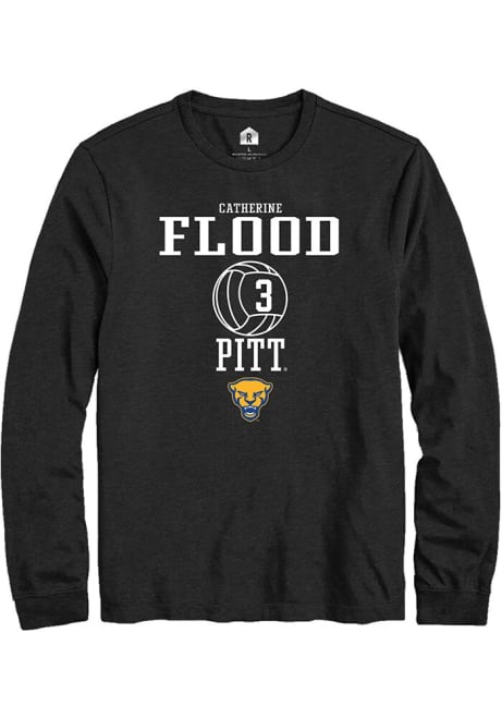 Catherine Flood Rally Mens Black Pitt Panthers NIL Sport Icon Tee