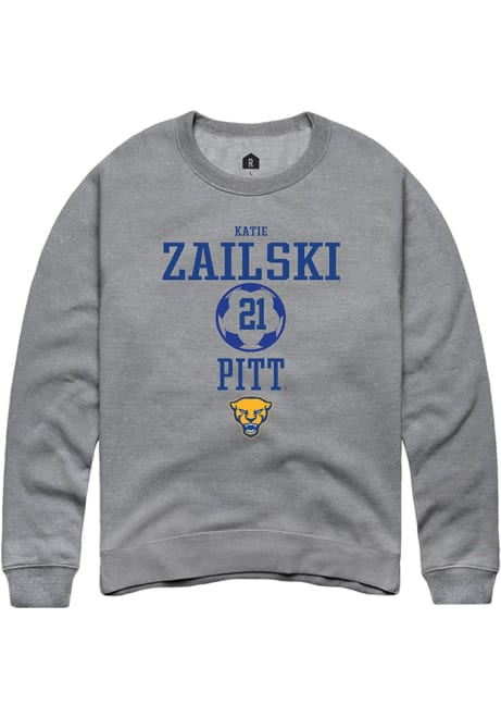 Katie Zailski Rally Mens Graphite Pitt Panthers NIL Sport Icon Crew Sweatshirt