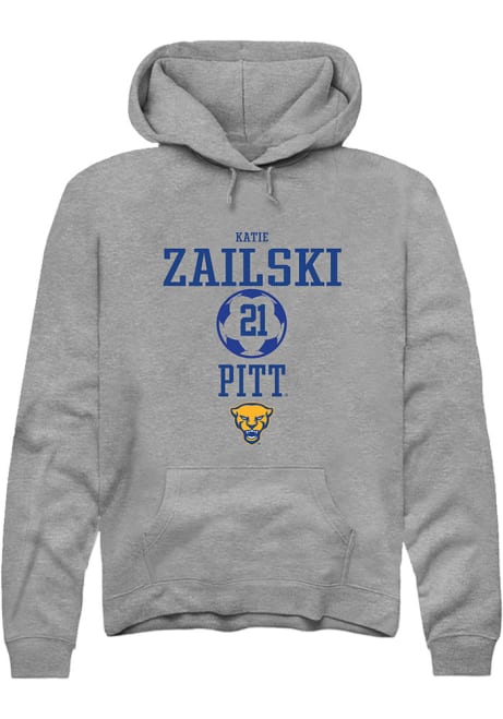 Katie Zailski Rally Mens Graphite Pitt Panthers NIL Sport Icon Hooded Sweatshirt