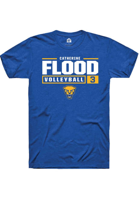 Catherine Flood Blue Pitt Panthers NIL Stacked Box Short Sleeve T Shirt