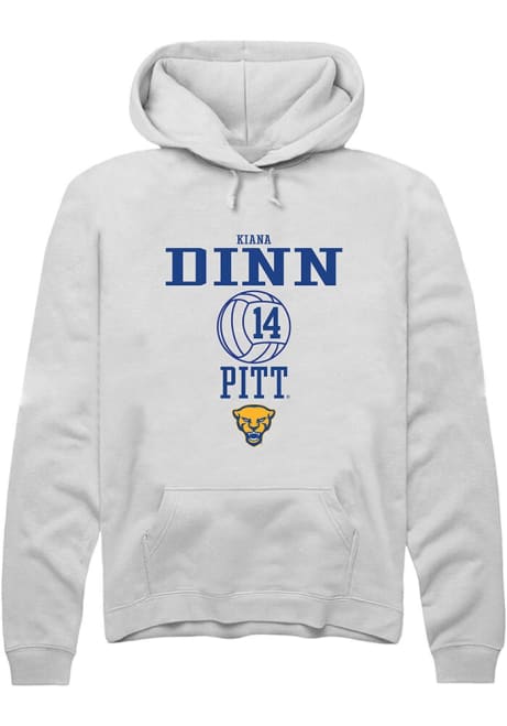 Kiana Dinn Rally Mens White Pitt Panthers NIL Sport Icon Hooded Sweatshirt