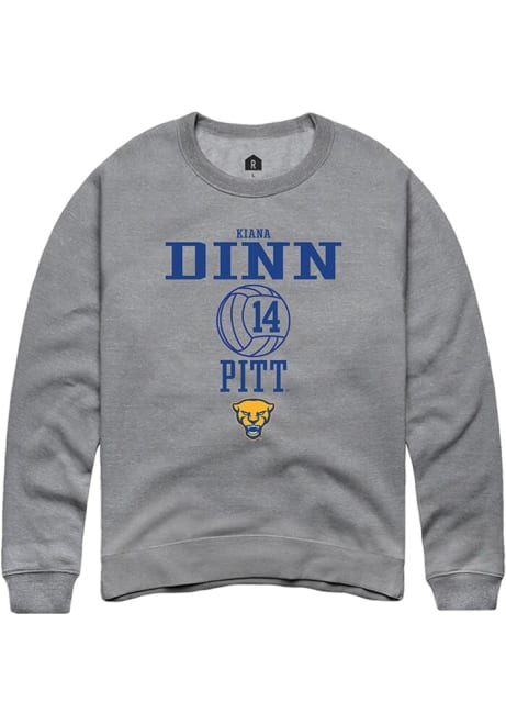 Kiana Dinn Rally Mens Graphite Pitt Panthers NIL Sport Icon Crew Sweatshirt