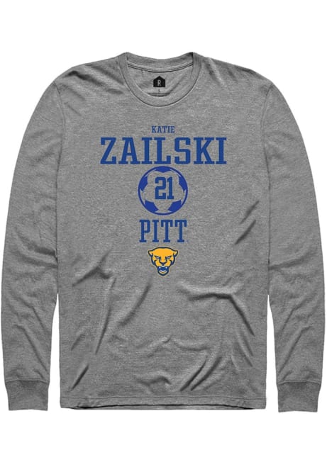 Katie Zailski Rally Mens Graphite Pitt Panthers NIL Sport Icon Tee