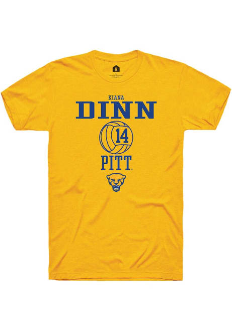 Kiana Dinn Gold Pitt Panthers NIL Sport Icon Short Sleeve T Shirt