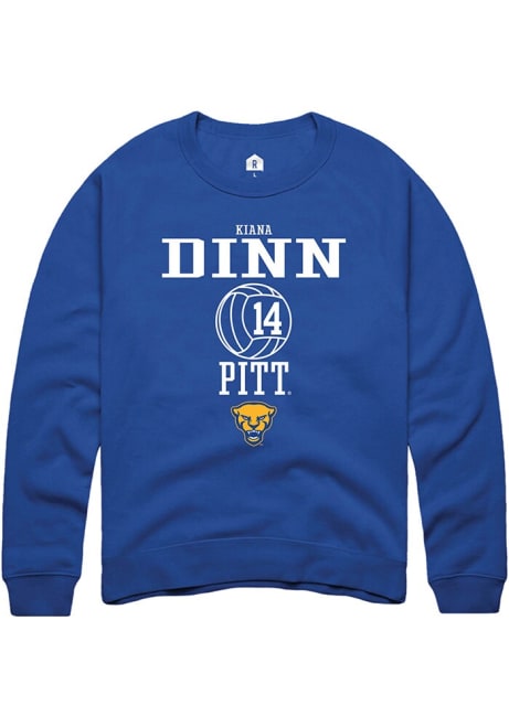 Kiana Dinn Rally Mens Blue Pitt Panthers NIL Sport Icon Crew Sweatshirt