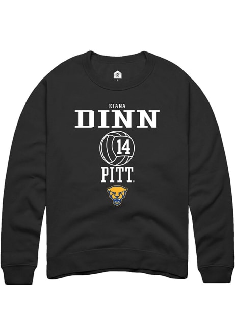 Kiana Dinn Rally Mens Black Pitt Panthers NIL Sport Icon Crew Sweatshirt