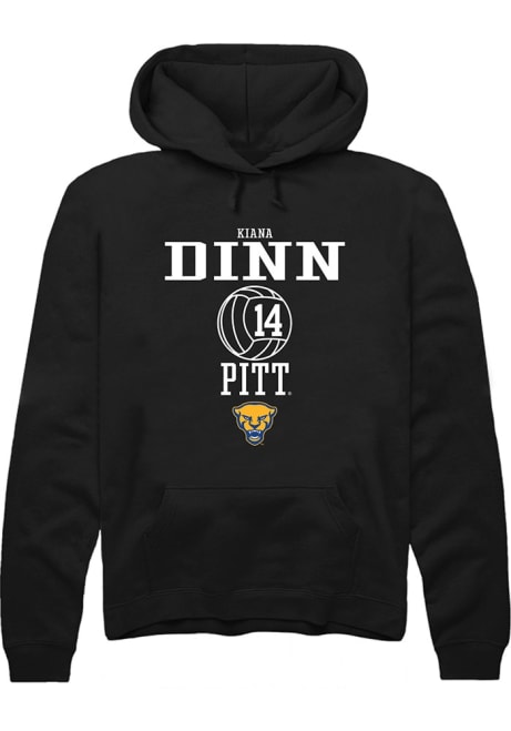 Kiana Dinn Rally Mens Black Pitt Panthers NIL Sport Icon Hooded Sweatshirt