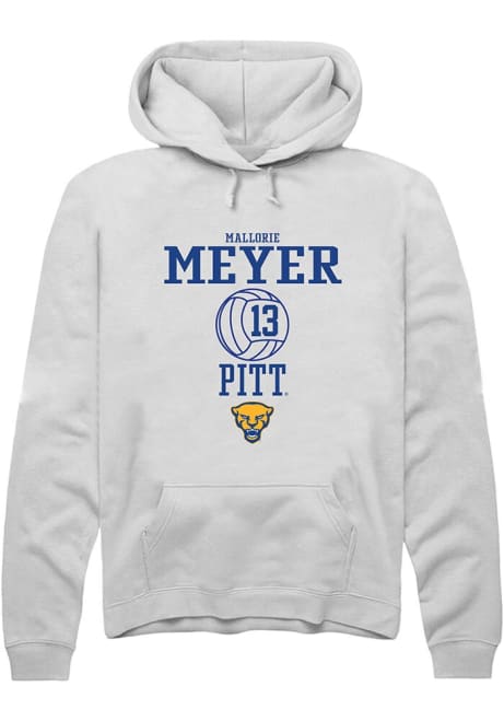 Mallorie Meyer Rally Mens White Pitt Panthers NIL Sport Icon Hooded Sweatshirt