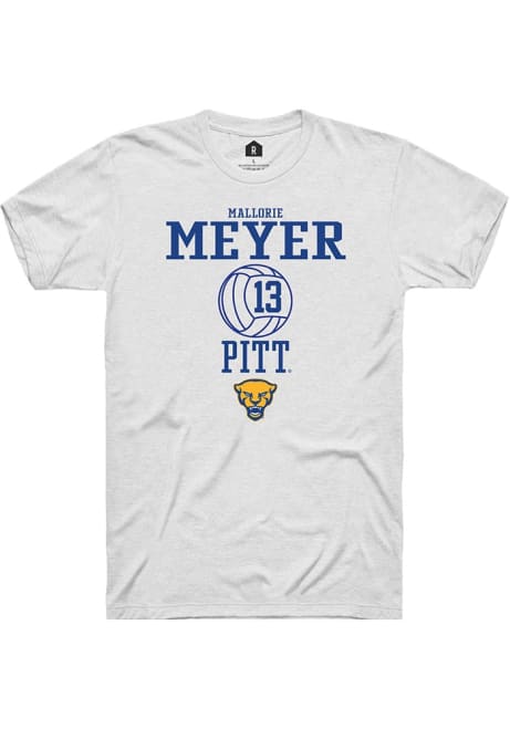 Mallorie Meyer White Pitt Panthers NIL Sport Icon Short Sleeve T Shirt