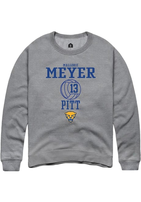 Mallorie Meyer Rally Mens Graphite Pitt Panthers NIL Sport Icon Crew Sweatshirt