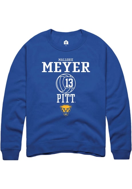 Mallorie Meyer Rally Mens Blue Pitt Panthers NIL Sport Icon Crew Sweatshirt