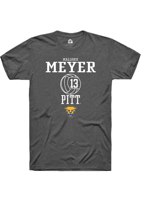 Mallorie Meyer Dark Grey Pitt Panthers NIL Sport Icon Short Sleeve T Shirt