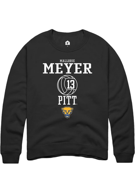 Mallorie Meyer Rally Mens Black Pitt Panthers NIL Sport Icon Crew Sweatshirt