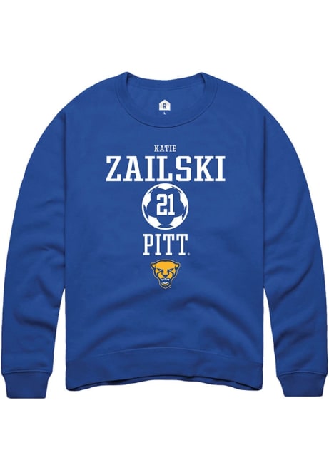 Katie Zailski Rally Mens Blue Pitt Panthers NIL Sport Icon Crew Sweatshirt