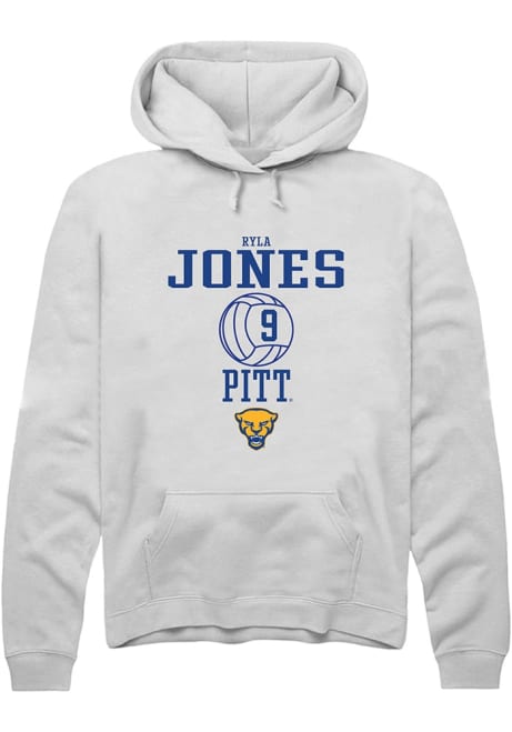 Ryla Jones Rally Mens White Pitt Panthers NIL Sport Icon Hooded Sweatshirt