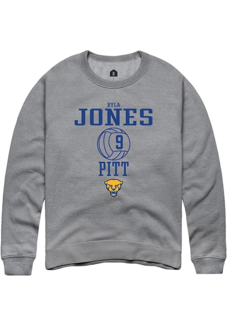 Ryla Jones Rally Mens Graphite Pitt Panthers NIL Sport Icon Crew Sweatshirt