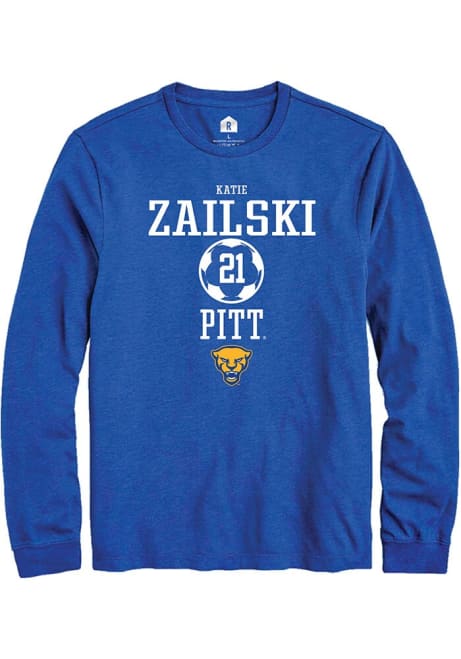 Katie Zailski Rally Mens Blue Pitt Panthers NIL Sport Icon Tee