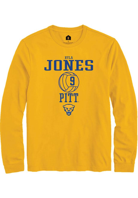 Ryla Jones Rally Mens Gold Pitt Panthers NIL Sport Icon Tee