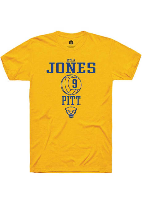 Ryla Jones Gold Pitt Panthers NIL Sport Icon Short Sleeve T Shirt