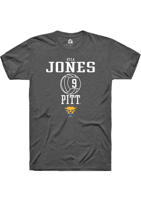 Ryla Jones Dark Grey Pitt Panthers NIL Sport Icon Short Sleeve T Shirt