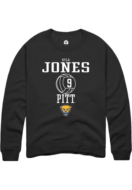 Ryla Jones Rally Mens Black Pitt Panthers NIL Sport Icon Crew Sweatshirt