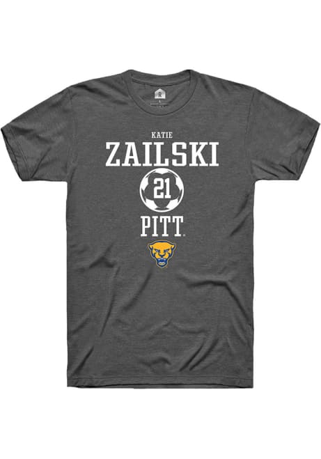 Katie Zailski Dark Grey Pitt Panthers NIL Sport Icon Short Sleeve T Shirt