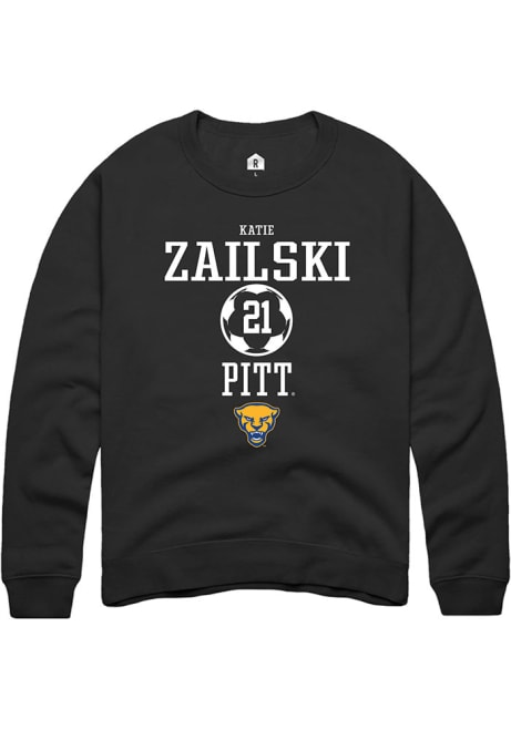 Katie Zailski Rally Mens Black Pitt Panthers NIL Sport Icon Crew Sweatshirt